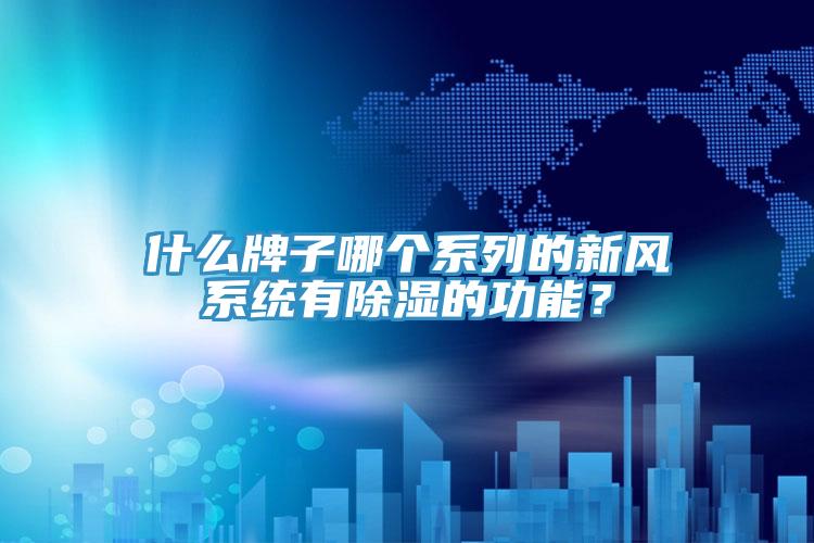什么牌子哪个系列的新风系统有除湿的功能？