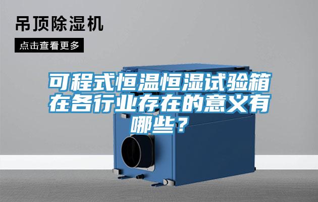 可程式恒温恒湿试验箱在各行业存在的意义有哪些？