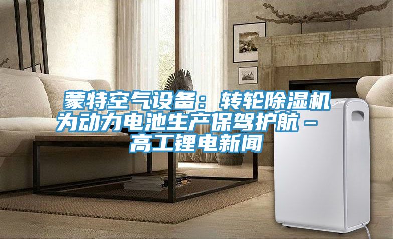 蒙特空气设备：转轮免费看操逼软件为动力电池生产保驾护航– 高工锂电新闻
